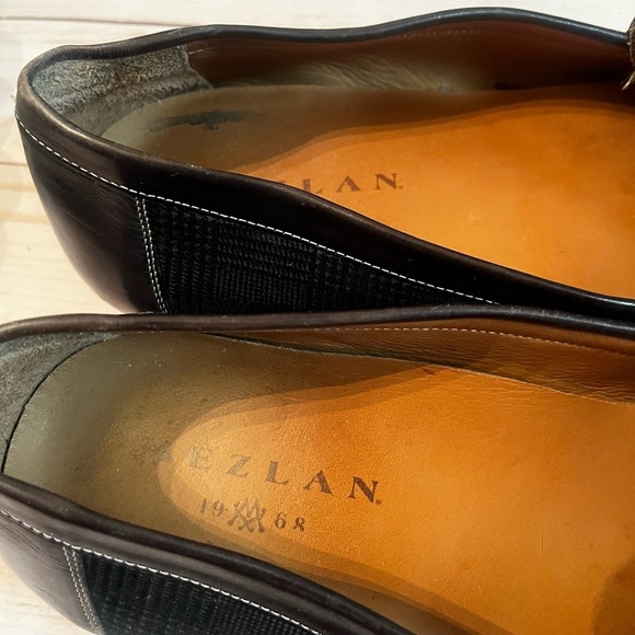 Mezlan "Salinas" 7053 Black Suede Sz 10 Burnished Calfskin Horsebit Loafer - Picture 6 of 12